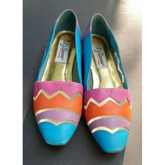L J Simone Flat Shoes Morocco Vintage Size 8 - Picture 1 of 12